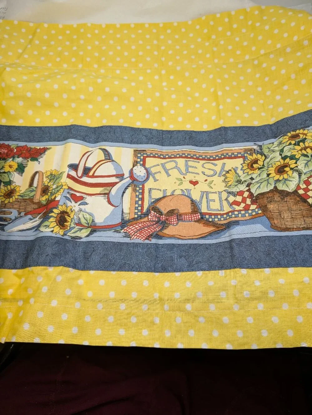 Susan Winget Country Garden Sunflower Window Valance Tier Curtains Pair